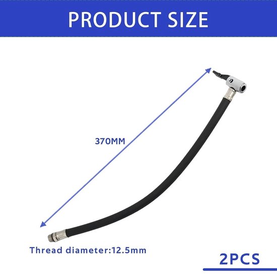 Bandenpomp Slang - Luchtpomp Adapter - Banden Oppompen - Universele Compatibiliteit - 2 stuks 37 cm - Zwart — afbeelding 5
