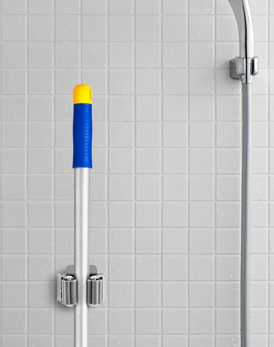 10-delige bezemhouder, roestvrijstalen gereedschapshouder, tuingereedschaphanger, voor badkamer, keuken, kantoor, kast, tuin, garage — afbeelding 2