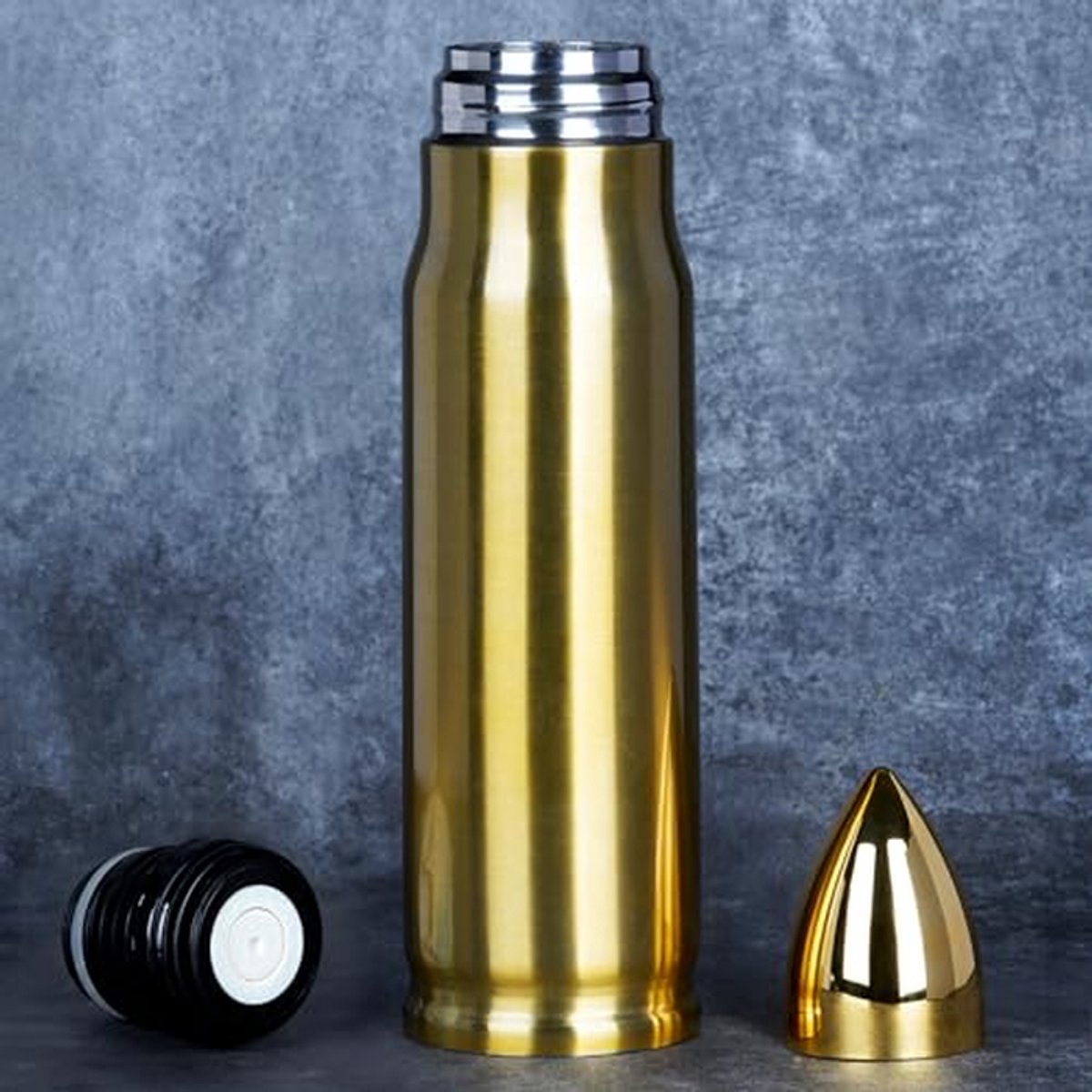 Roestvrijstalen Drinkfles - Geïsoleerde Fles - Dranken Koel Houden - Premium 18/8 Kwaliteit - 500ml Inhoud - Goud