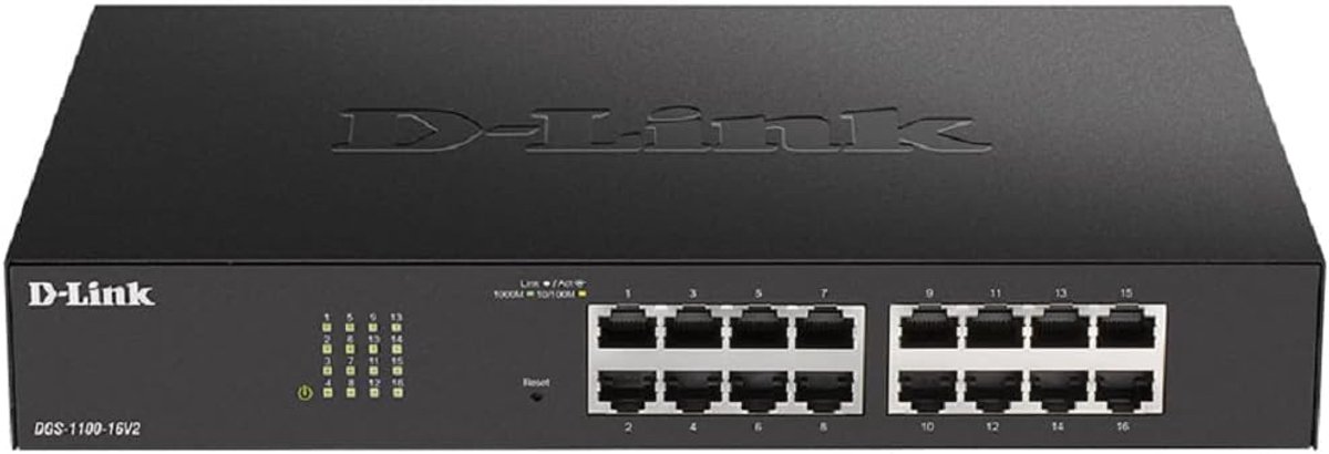 Netwerk Switch - Gigabit Switch - Netwerk Beheer - 16 Poorten - Smart Managed - Zwart