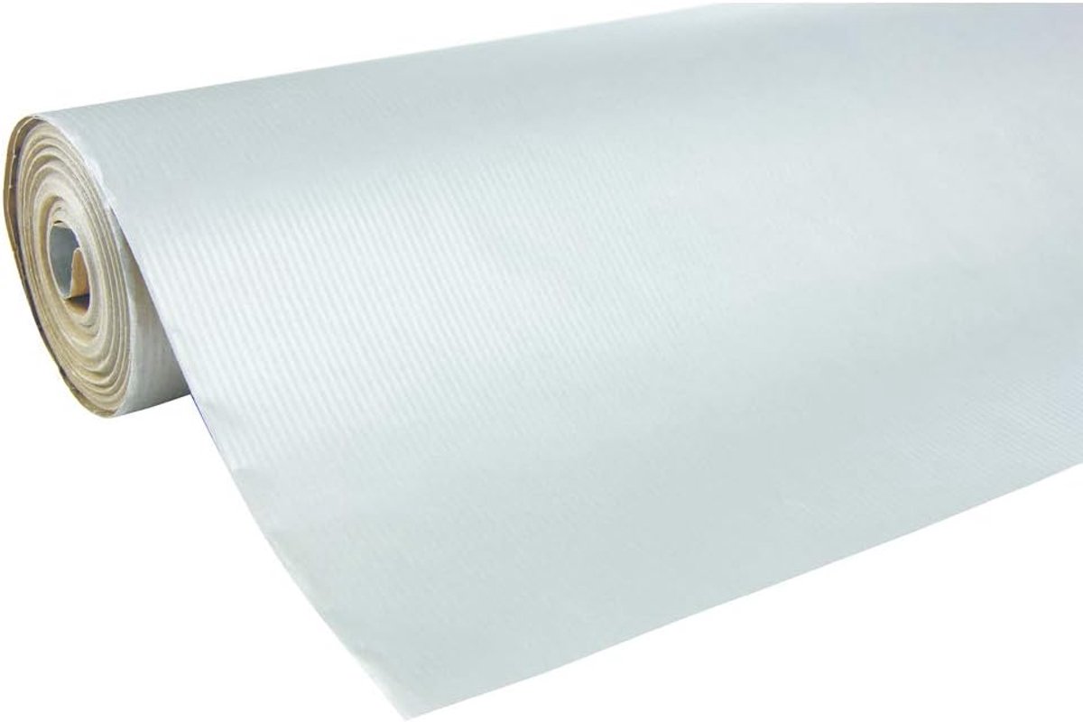Cadeaupapier Rol - Verpakking Kraft - Geschenken Inpakken - Gerecycled Papier - 50m x 0.70m - Zilver