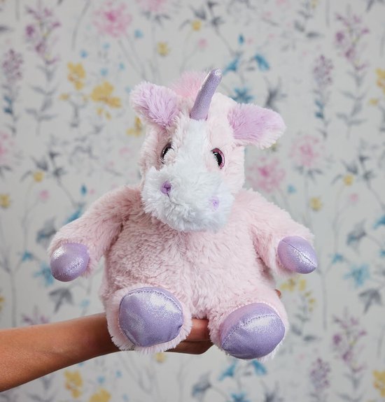 Pluche Eenhoorn - Knutseldier Warm - Ontspanning en Comfort - Lavendel Geur - 23 cm - Roze — afbeelding 4