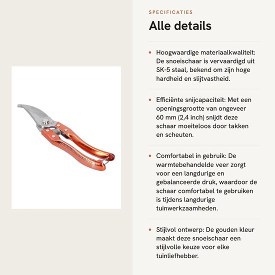 Allecto - Professionele Snoeischaar SK-5 - Tuinscharen voor Fruitbomen en Bonsai — afbeelding 2