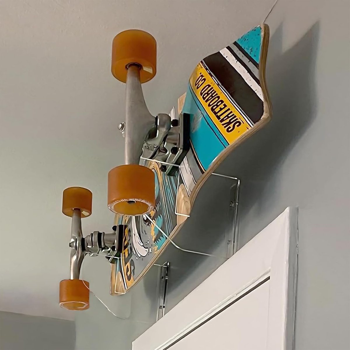 Skateboard Muurbeugel Display rek Skateboard Tonen Transparant Acryl 1 Paar Transparant