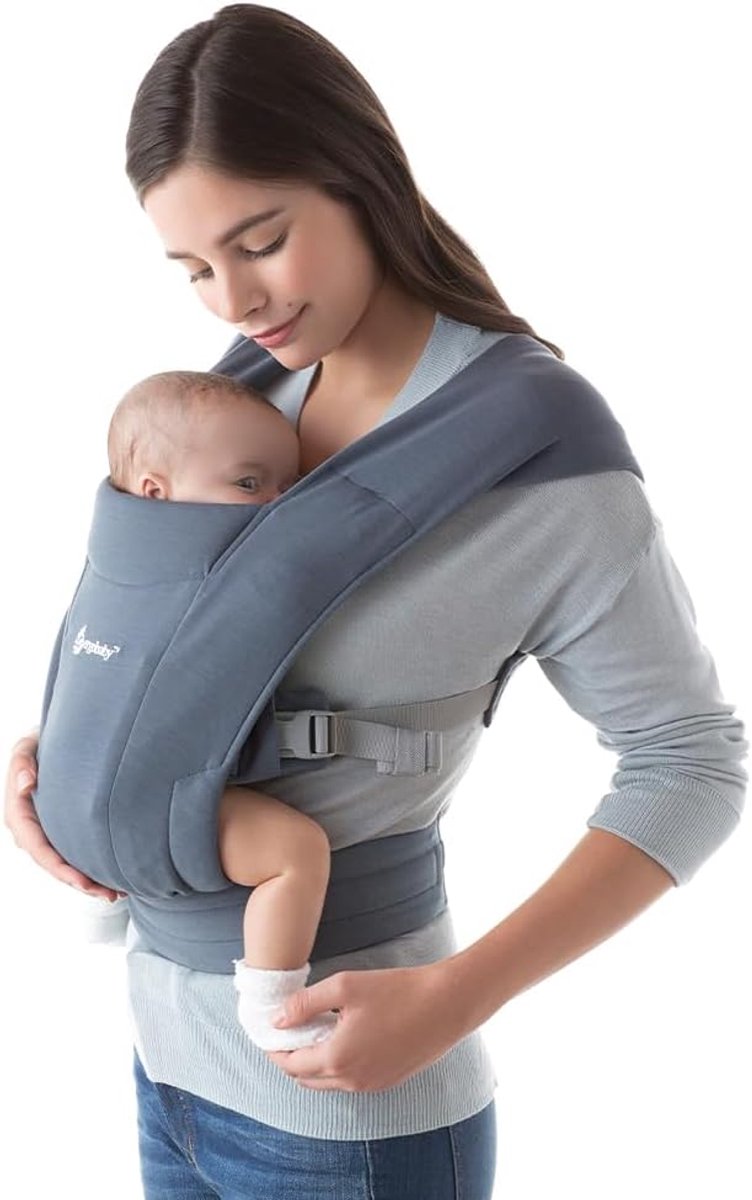 Baby Draagzak - Draagdoek Newborn - Nauwe Connectie - Zachte Ponte Knit - 3.2-11.3 kg - Blauw