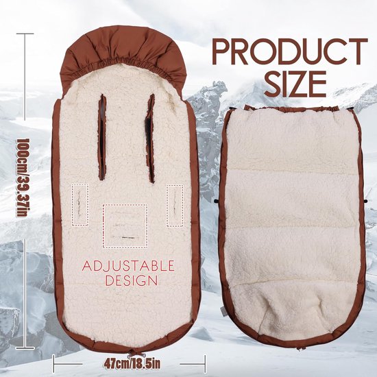 Thermo voetenzak voor kinderwagen en buggy met fleece voering van thermo — afbeelding 5
