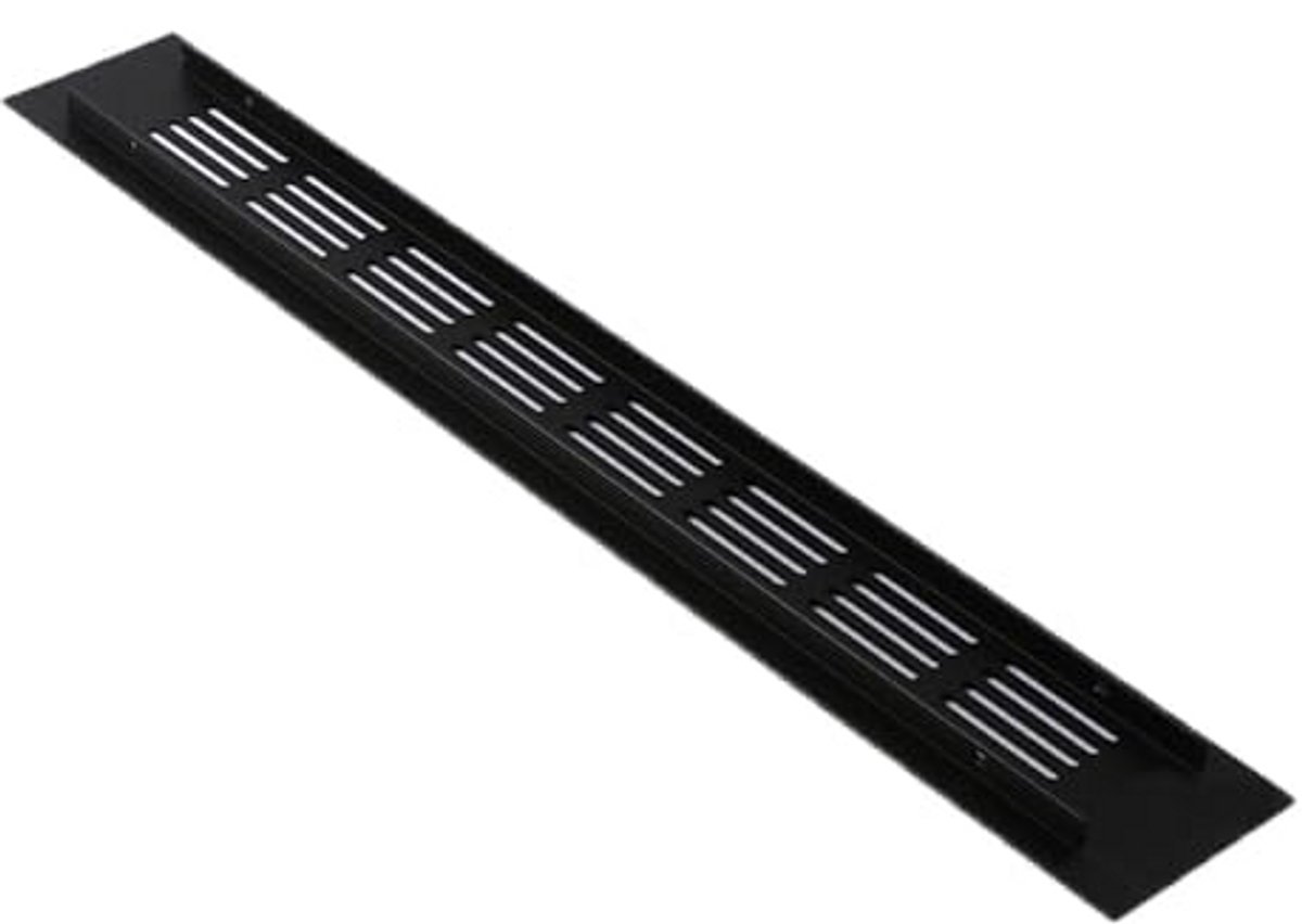 Ventilatierooster Rechthoekig - Luchtgaas Kast - Kast Ventileren - Aluminiumlegering - 2 stuks 350mm - Mat Zwart
