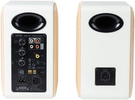 Hifi Speakers - Boekenplank Model - Muziek Luisteren - Draadloos Hoge Resolutie - 88W Vermogen - Wit Hout — afbeelding 5