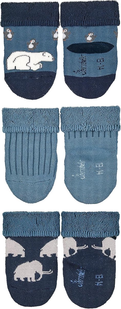 Babysokken - Sokjes voor jongens - Comfortabel dragen - Zachte pluche voering - 3-pack - Marineblauw — afbeelding 2