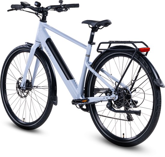 Urbano Elektrische Stadsfiets 28 Inch - 250W Ananda Achterwielmotor - 417,6Wh Accu - 95% Voorgemonteerd - Tot 90 km Actieradius - Shimano 7 Versnellingen - Hydraulische Schijfremmen - IJsblauw glanzend — afbeelding 2