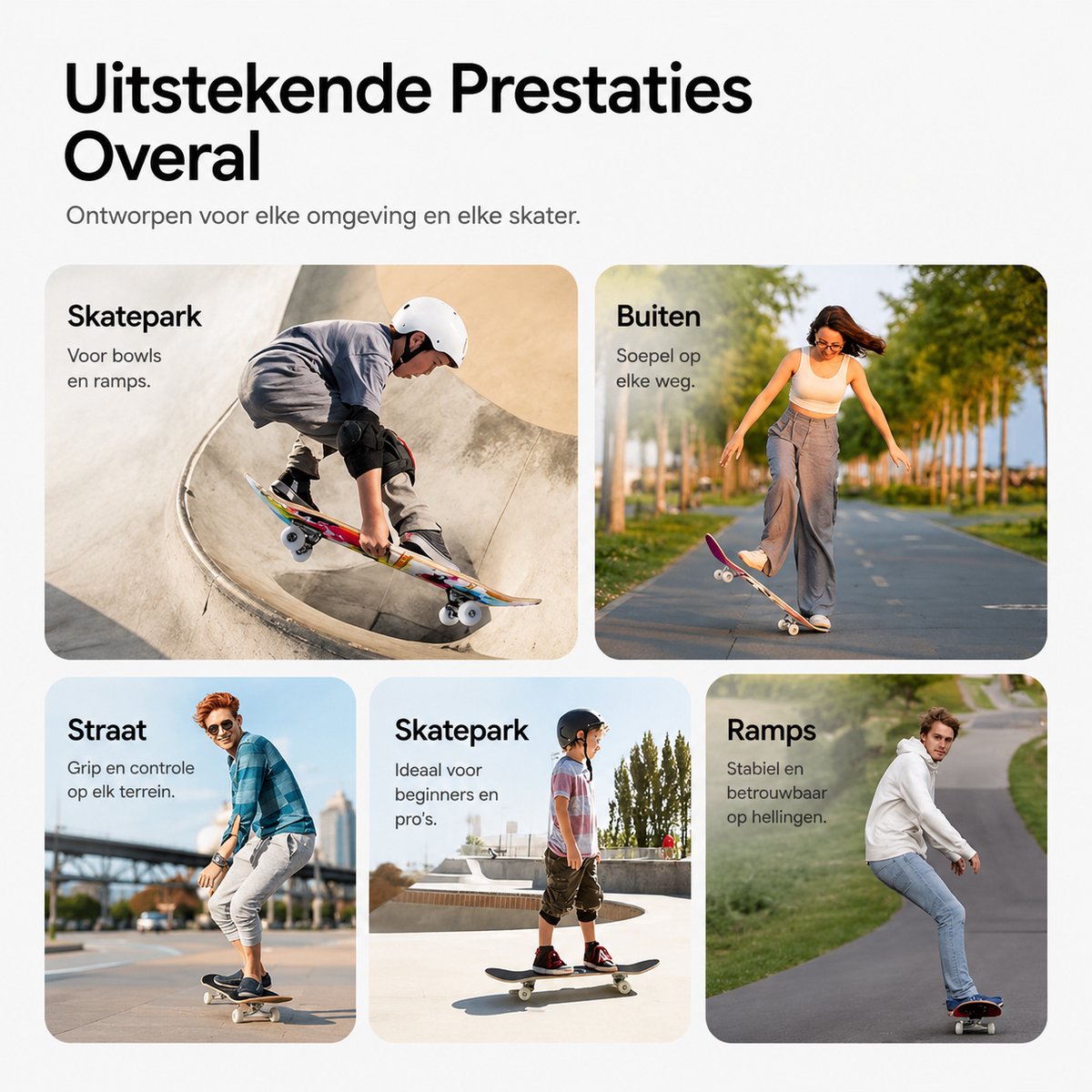 Suotu Skateboard - 80x20cm - ABEC-9 - 95A - schokabsorptie - Jongens - Meisjes - Volwassenen Skateboards — afbeelding 6