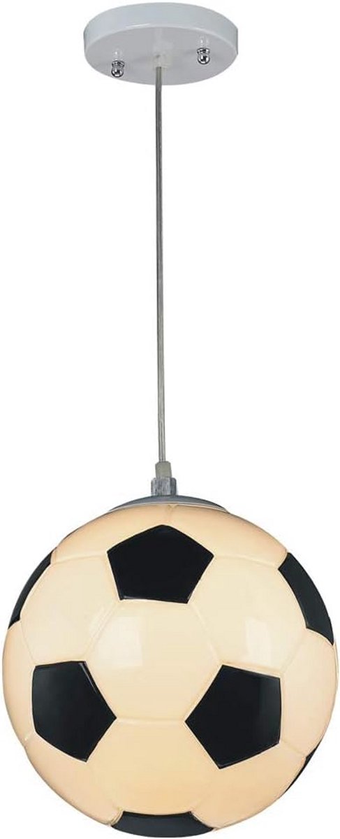 Plafondlamp Voetbal - Kinderlamp Glas - Kinderkamer Verlichten - Glazen Lampenkap - 30x80c