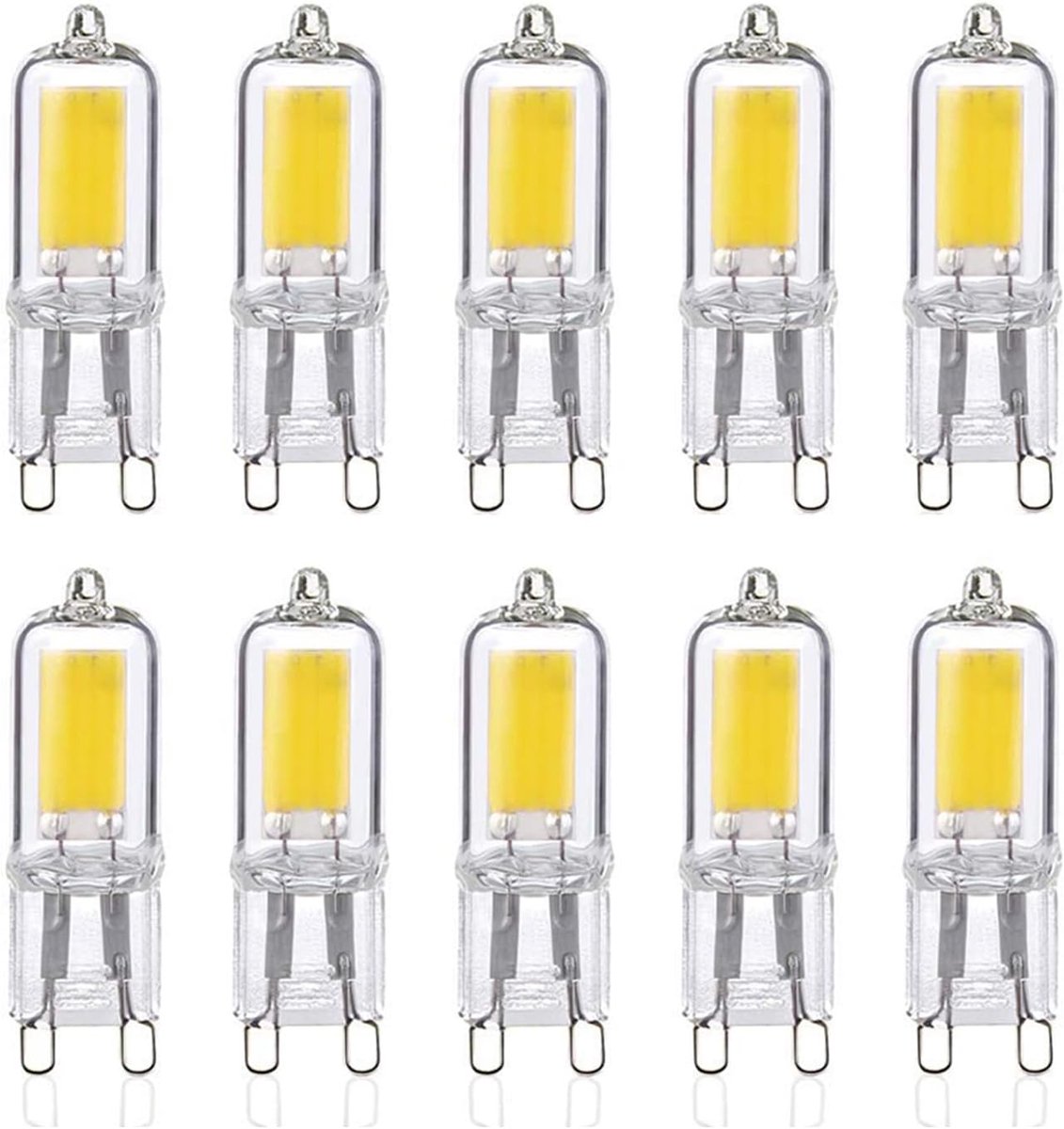 Ledlamp G9 - Spaarlamp COB - Verlichting Creëren - Hoge Kleurweergave - 10 Stuks - Koudwit