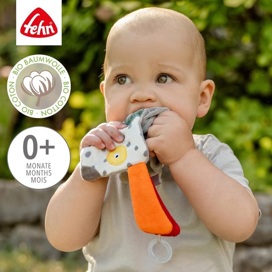 Knisper Hondje - Rammelaar Activiteit - Baby Spelen - Met Dummy Ring - 23 cm - Natuurlijk — afbeelding 5