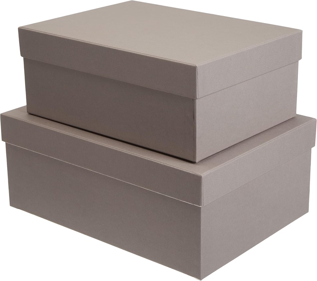 Kartonnen Dozen Set - Opbergdozen - Cadeau Verpakking - Stevig Hard Karton - 2 Delig - Taupe