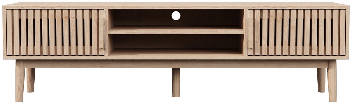Golaro TV Meubel - Design - TV Dressoir - TV Kast - Modern - Hout/Bruin - TV Kastje - TV Standaard - 2 Deurs - 150x40x48 CM Hout/Beige