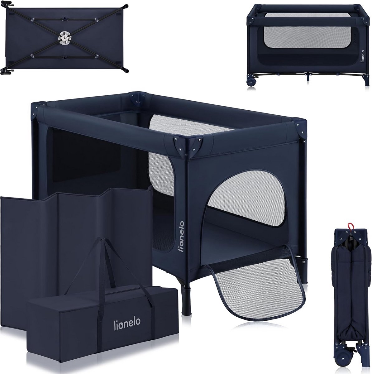 Baby Bed Campingbed - Reisbed Box - Veilig Slapen - Easy Fold Systeem - 123 cm - Blauw