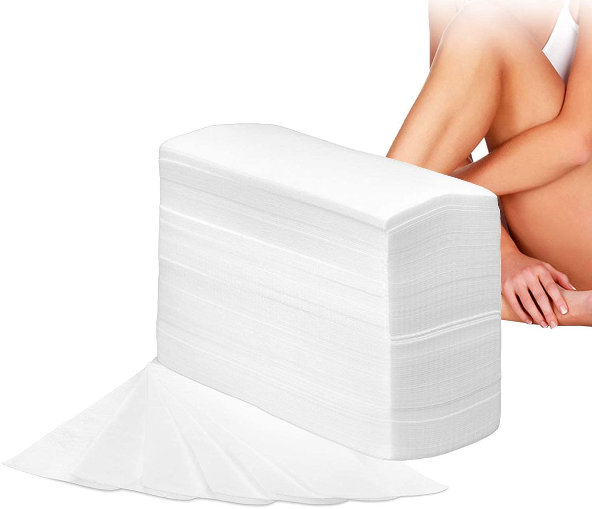 Vlieswasstrips - Ontharingsstrips - Huidverzorging - Voor lichaam - 400 stuks - Wit
