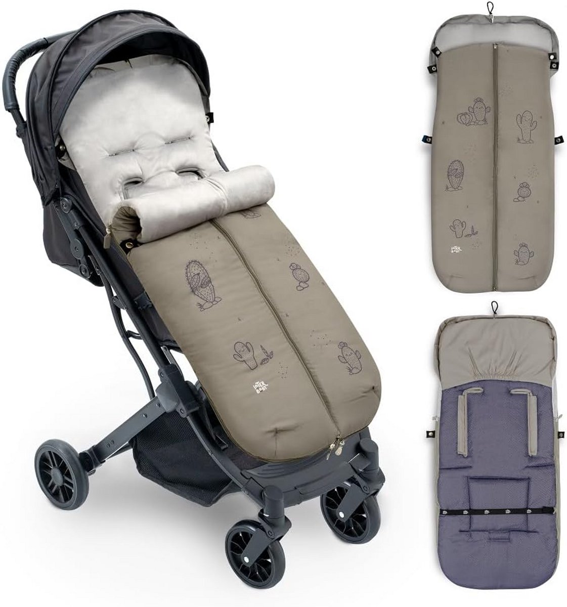 Universele Voetenzak - Kinderwagen Dekje - Baby Warm Houden - Waterdicht Ademend Weefsel - 105 x 46 cm - Cactus Groen