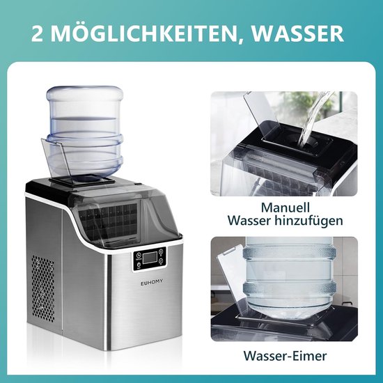IJsblokjesmachine RVS, Snelle ijsbereiding met zelfreinigende functie van Merkloos — afbeelding 3