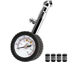 Bandendrukmeter - Digitale meter - Bandenspanning controleren - Nauwkeurig en robuust - 0-60 psi - Zwart