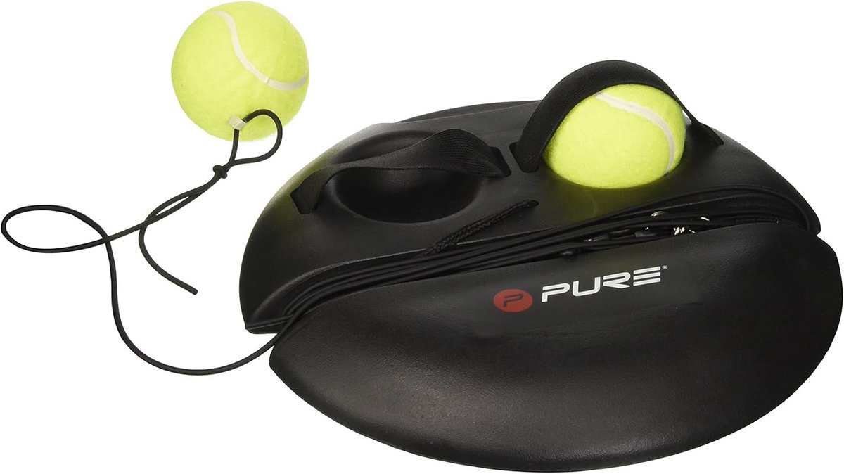 Tennistrainer Bal - Oefenbal Tennis - Solo Tennis Oefenen - Bal Keert Terug - Tot 15m Rekbaar - Zwart