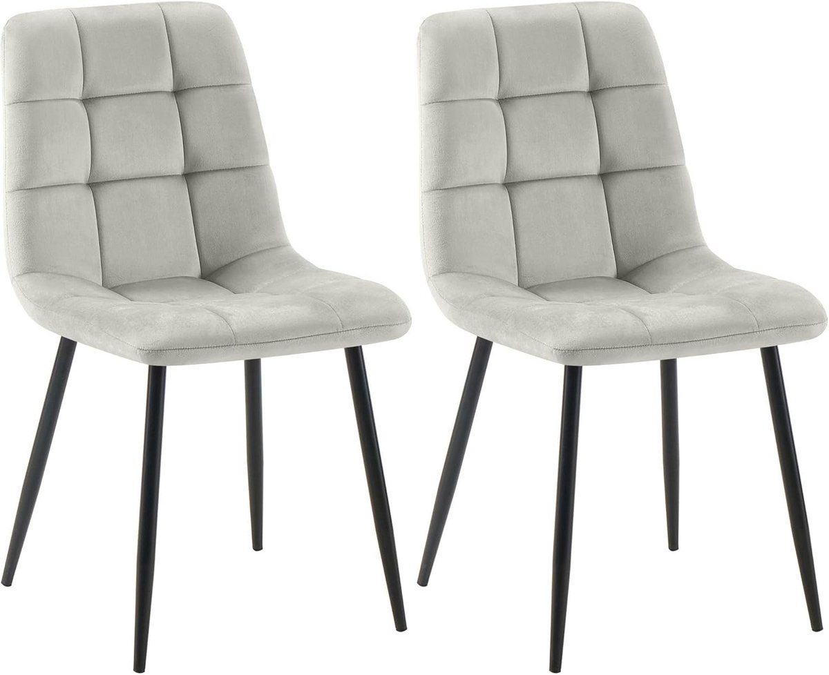 Eetkamerstoelen Set - Zonder armleuning - Gezellig dineren - Stevig metalen frame - Hoogte