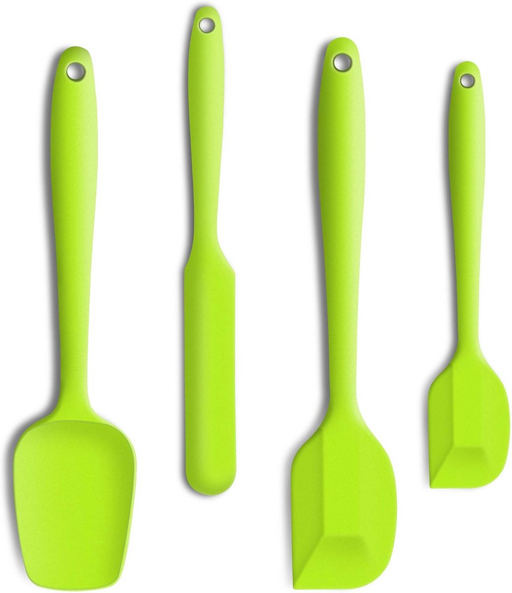 Siliconen Spatels - Bakgerei Set - Koken en Bakken - Hittebestendig BPA-vrij - 4 Delig - Groen