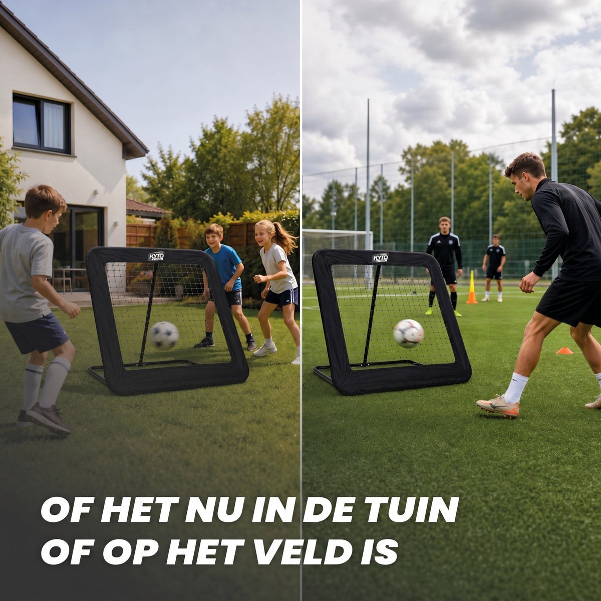 Kyto Sports Voetbal Trainingsset 3-delig – Rebounder 100x100 cm, 50 Markeerhoedjes & Coördinatieladder 6 m – Voor Voetbaltechniek, Agility, Snelheid, Footwork en Conditie — cadeau in Sport & Outdoor - foto 7