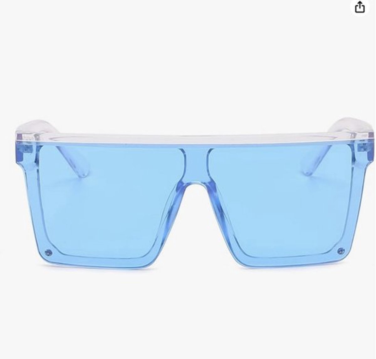 Flat Top Oversized Zonnebril - Vierkante Zonnebril voor Vrouwen en Mannen, Gespiegelde Randloze Zonnebril met Groot Montuur, Modieuze Zonnebrillen UV400 Bescherming