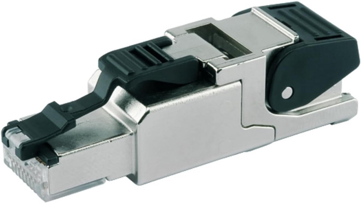 Netwerk Connector - RJ45 Connector - Netwerk Installatie - Snelle Montage - Cat.6A - Zwart Zilver