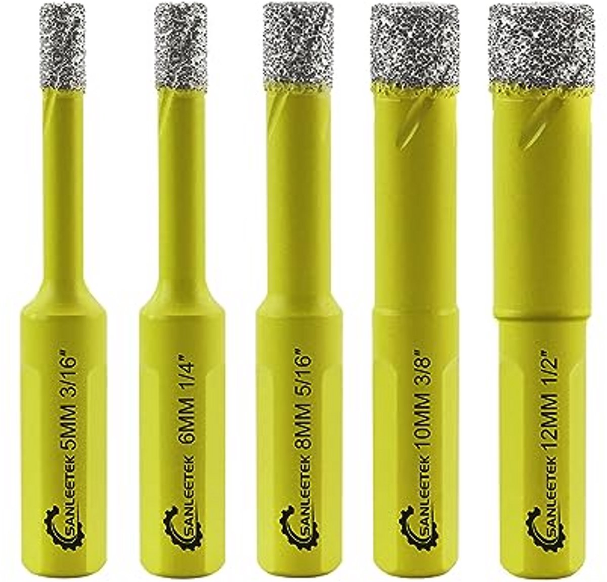 Diamantboren Set - Gatenzagen - Materiaal Boren - Vacuüm Gesoldeerd - 5 stuks 5-12mm - Zilver