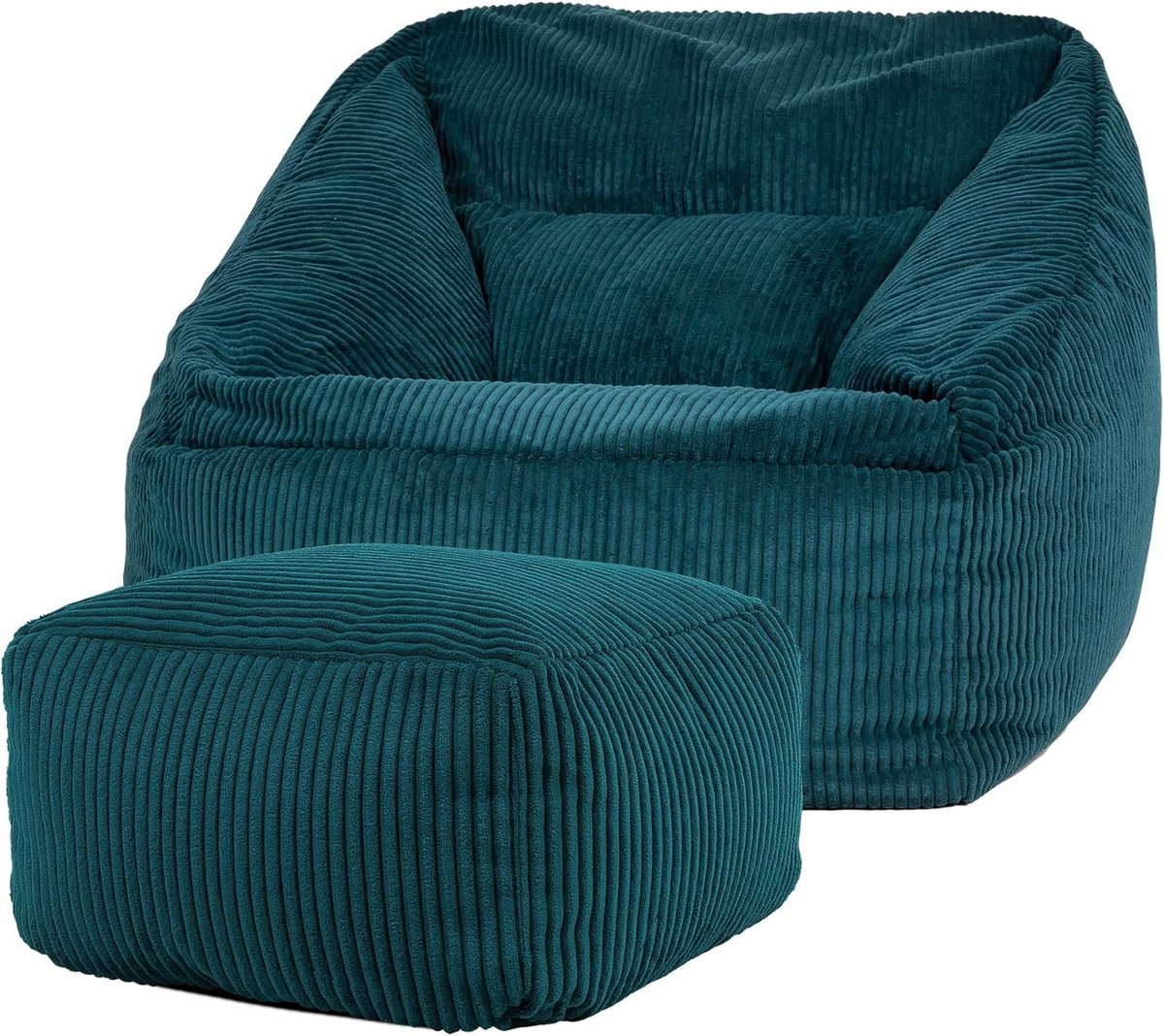 Zitzak Fauteuil - Poef met steun - Ontspannen thuis - Innovatieve structuur - 88x100x80 cm - Groen