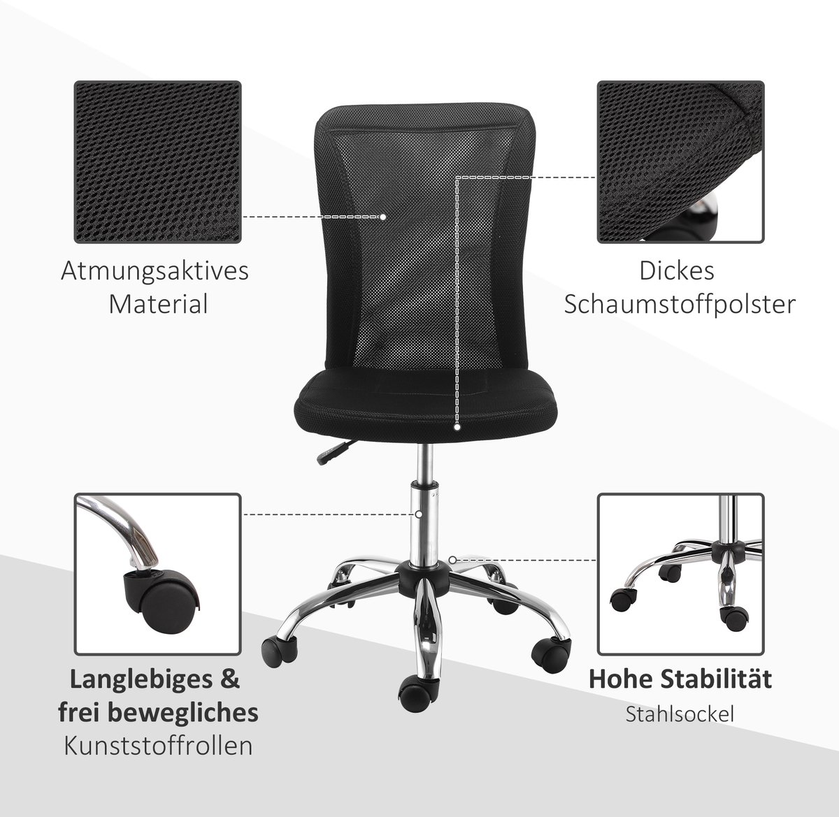 EURO FURNITURE HOME S.R.L. MODENUIT Bureaustoel Zonder Armleuningen thumbnail 3
