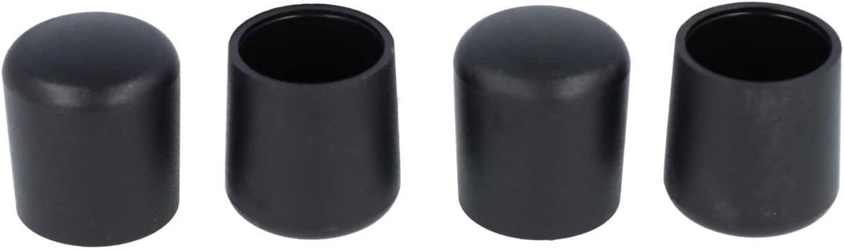 Buisdoppen PE 4 stuks, 10 mm, zwart, geschikt als meubelglijders voor ronde buizen