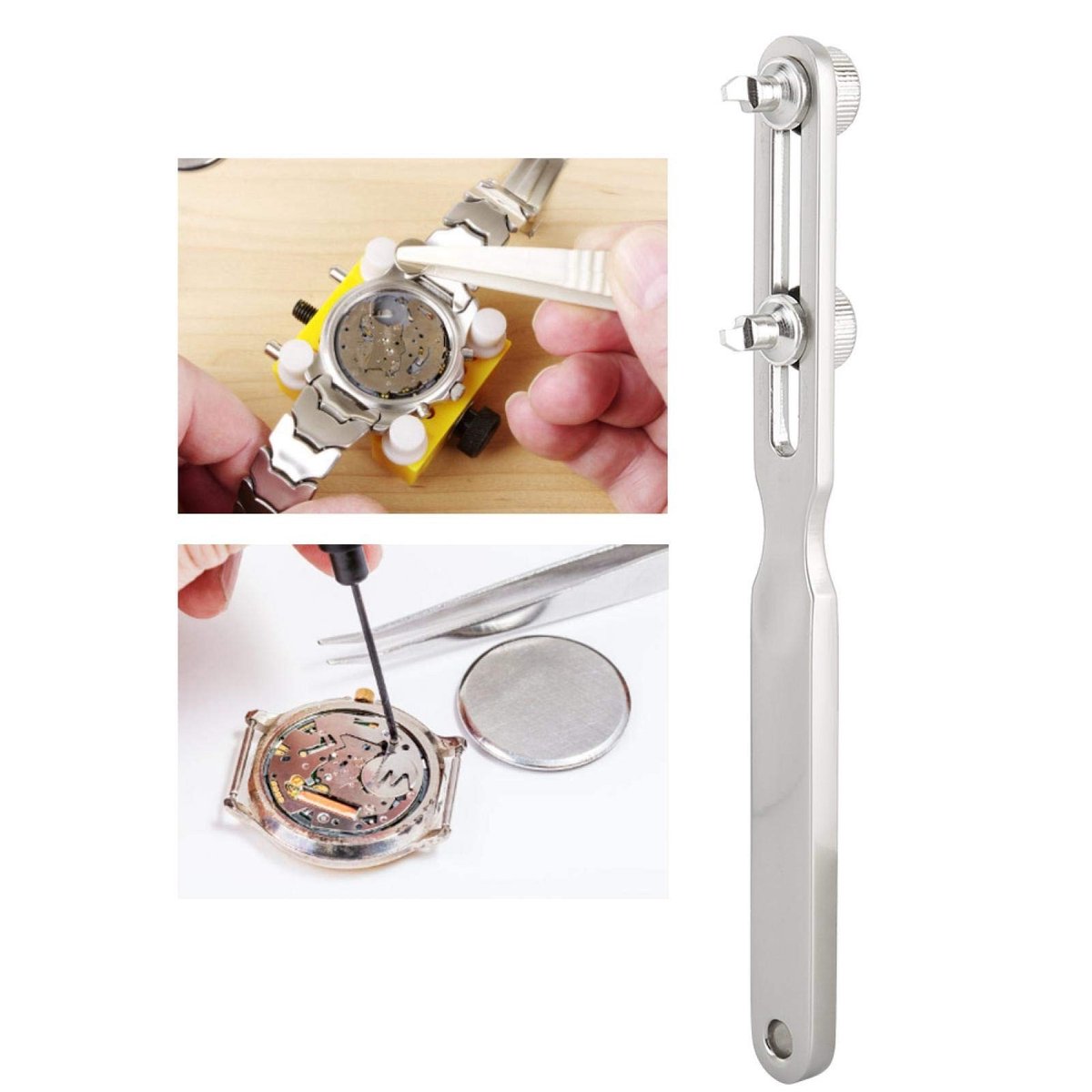 Dailygoods - Horloge achterkant verwijderaar - Verstelbare horloge opener - Antislip handgreep - Geschikt voor horloge reparatie - Voor diameter klein...