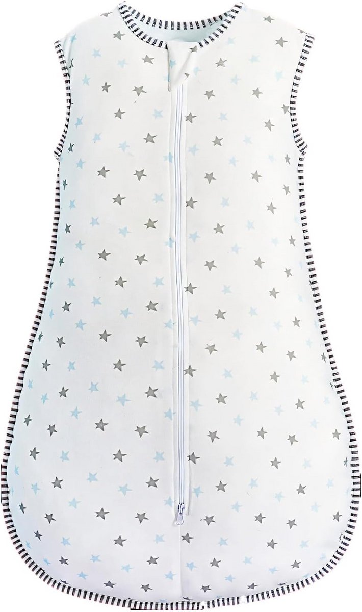 Babyslaapzak - Wikkeldeken - Veilige Slaap - Twee-weg Rits - 71 cm - Wit Ster