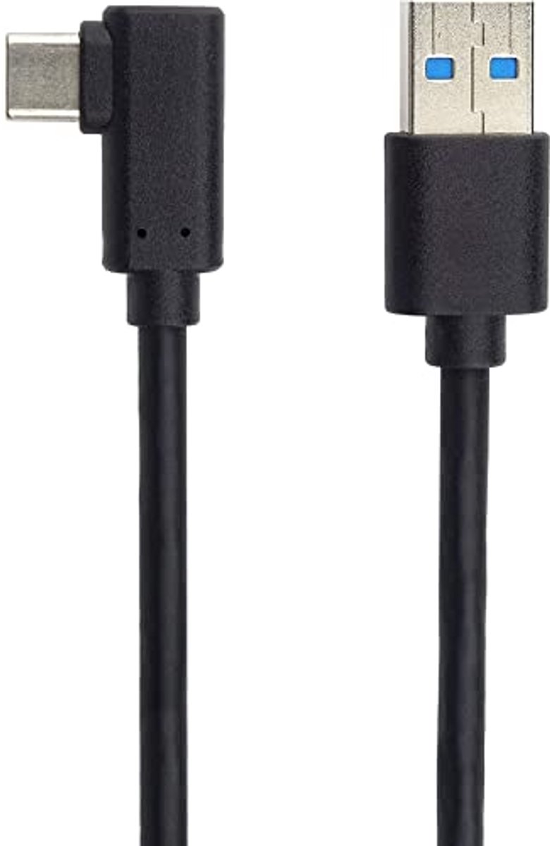 USB-C Kabel - Schuine Connector - Data Overdracht - 90 Graden Hoek - 2 Meter - Zwart