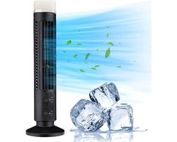 Stille Torenventilator - Bladloze Ventilator - Verkoeling Thuis - 34dB Geluidsniveau - 35 x 12 cm - Zwart