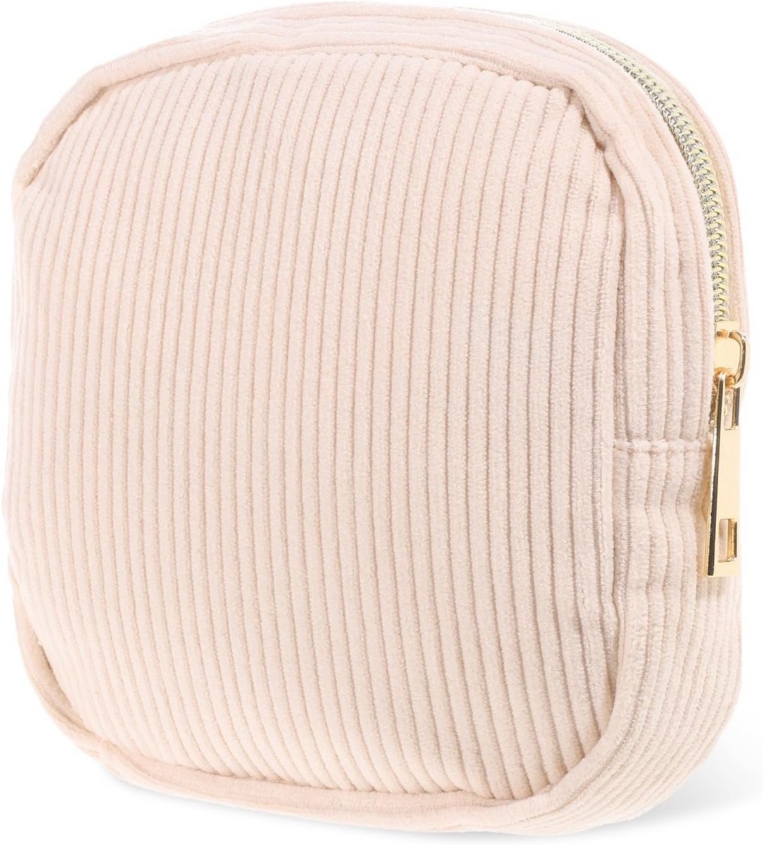 Opbergtas voor maandverband - Menstruatiezakje - Privacy Beschermen - Zacht corduroy materiaal - 125 cm - Beige