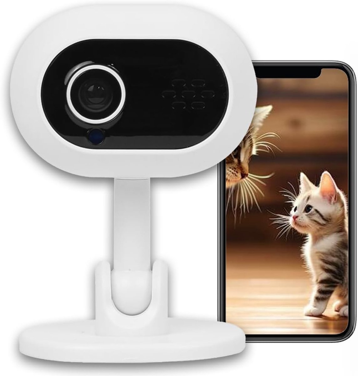 Beveiligingscamera HD - WIFI Camera - Thuisbewaking - Bewegingsdetectie - 1080p Resolutie - Wit