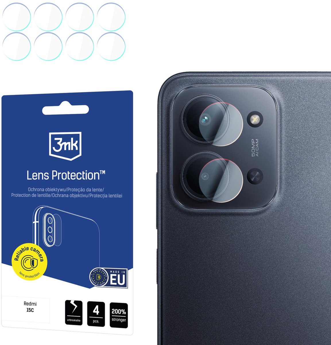 3Mk Lensbescherming Voor Redmi 15C 4G 5G 173Mm Camerabescherming Met Eenvoudige Montage