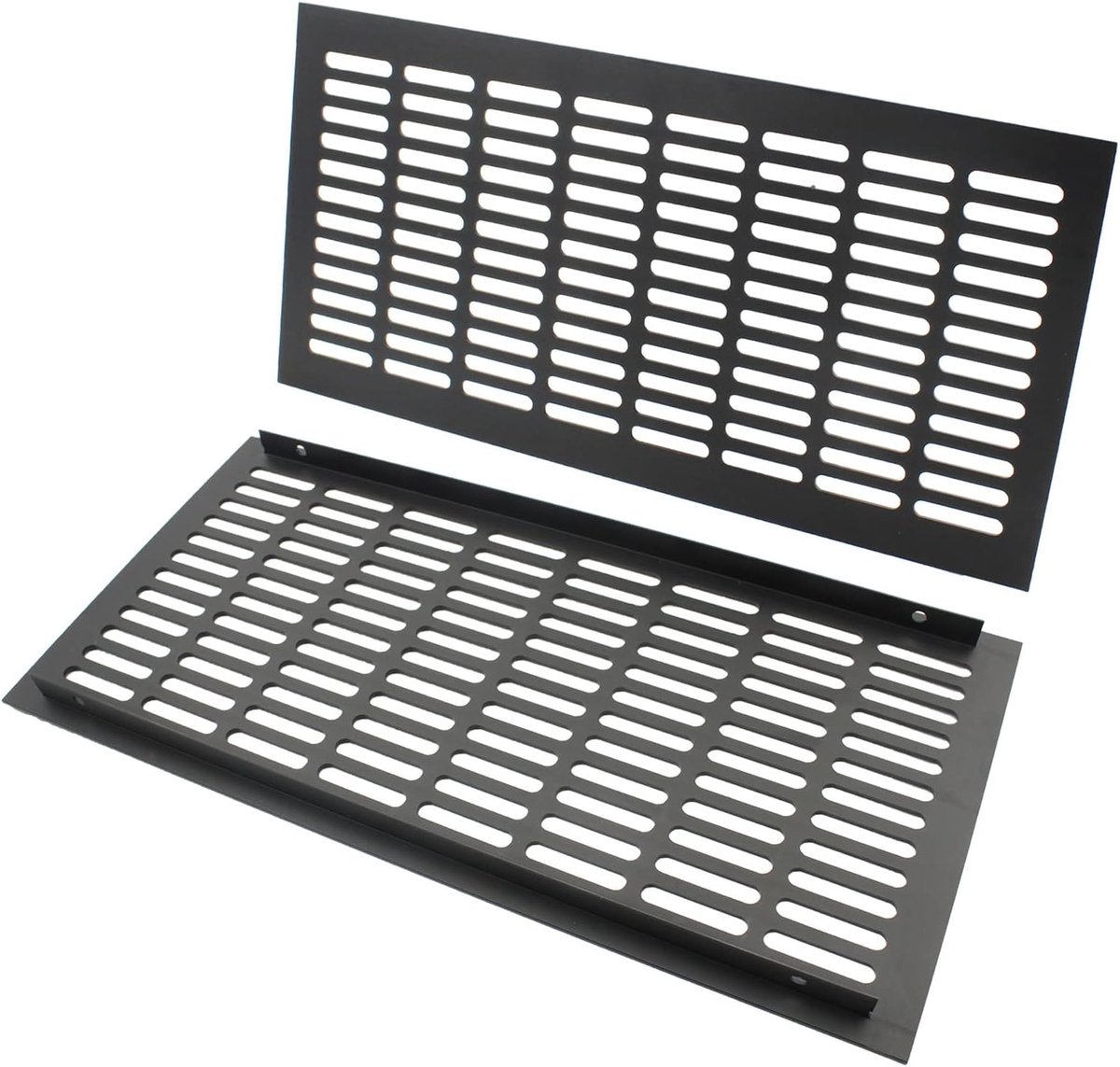 Ventilatierooster Set - Aluminium Grill - Ventilatie Verbeteren - Duurzaam Metaal - 45 x 20 cm - Zilverkleurig