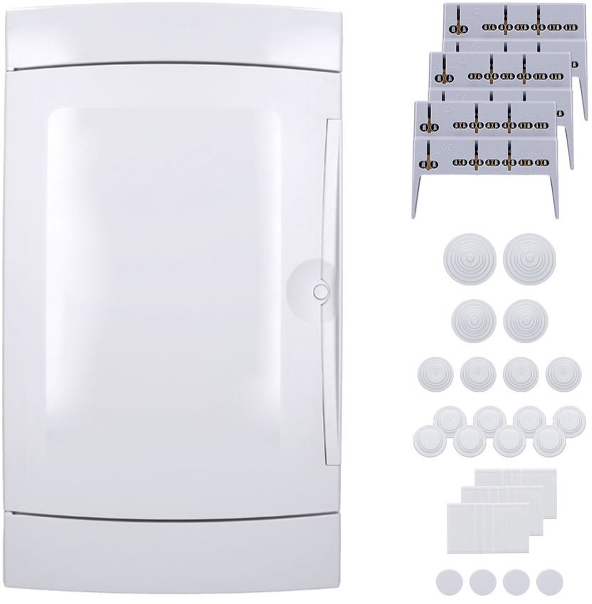 Verdeelkast Vochtige Ruimtes - Zekeringkast Huis - Elektrische Installatie - IP65 Waterdicht - 42 Modules - Lichtgrijs