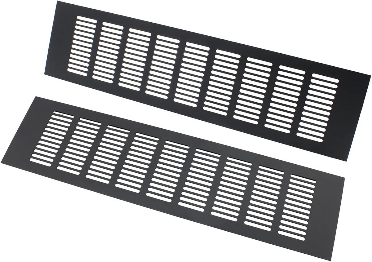 Ventilatie Roosters - Luchtgaten Metaal - Ventilatie Aanbrengen - Aluminium Legering - 100x400mm - Zwart