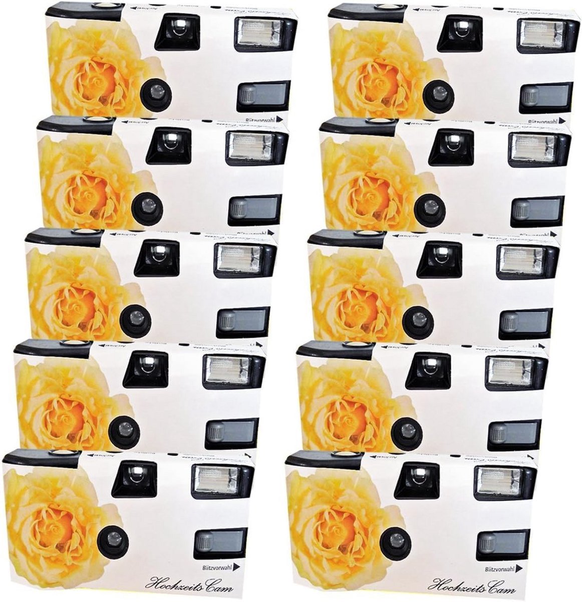 Wegwerp Camera - Set van 10 - Feestelijke Momenten Vastleggen - Met Ingebouwde Flits - 27 Opnames - Wit