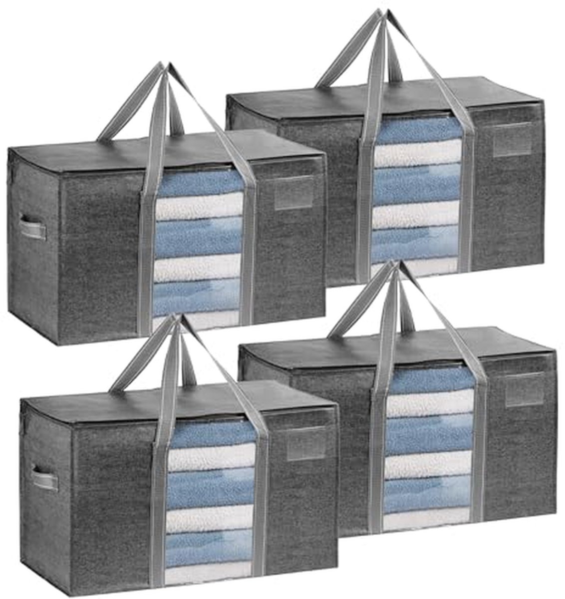 Extra grote verhuiszakken - Opbergzakken - Spullen verhuizen - Waterbestendig materiaal - 4 stuks - Grijs