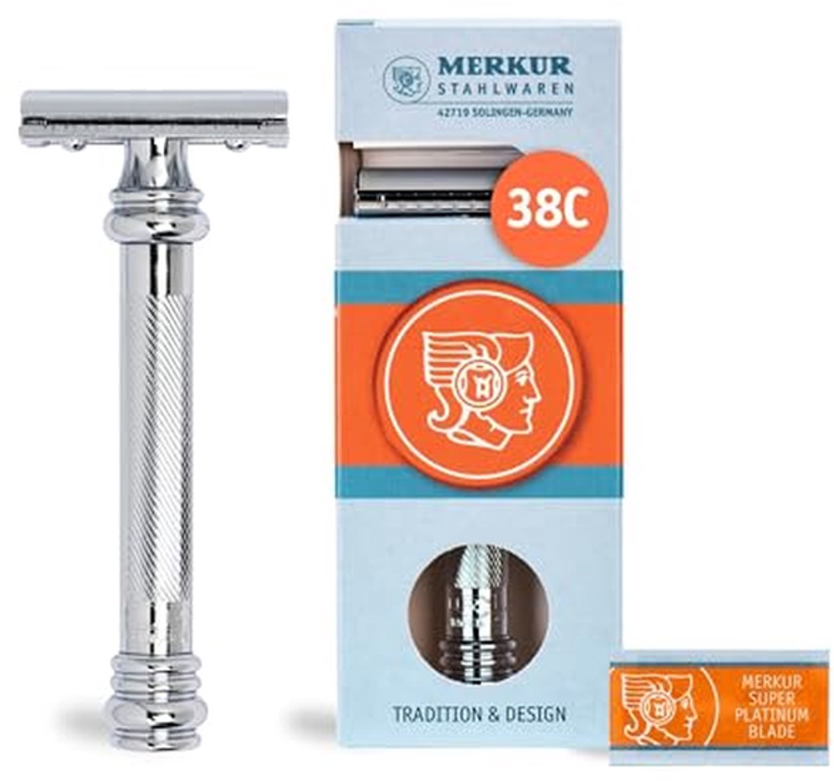 Scheermes Houder - Veiligheidsscheermes Houder - Natte Baardtrim - Gesloten Kam - 100x41x25mm - Chroom