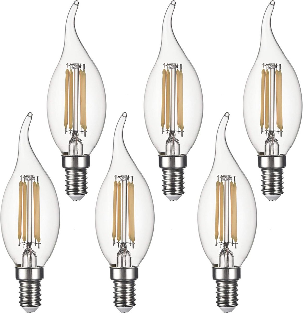 LED Lampen Kaars - Gloeidraad Edison - Sfeerverlichting Thuis - Energiebesparend Laag Verbruik - 4W 420LM - Warm Wit