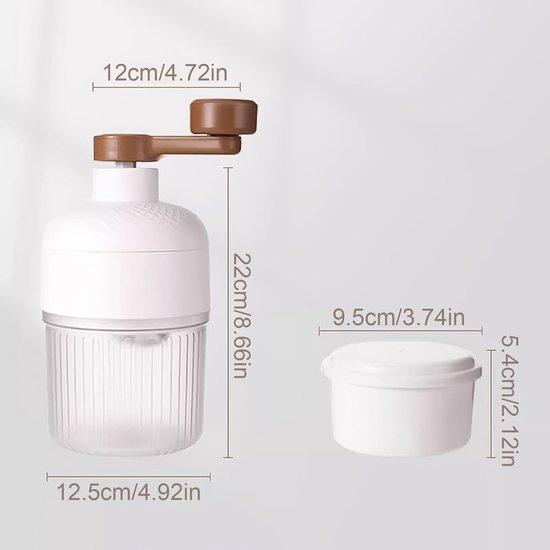 Crushed Ice Machine - Handheld Crushed Ice Machine, Handheld Handheld - Ice Shaver, Snow Cone Manufacturer With Transparent Cool Box, Humani Design Home Smoothie Machine — afbeelding 3